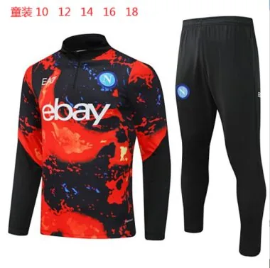 24-25 Napoli Kids Long Sleeve Training Suit Football Shirts