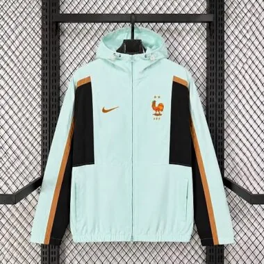 France 2026 Mint Hooded Windbreaker