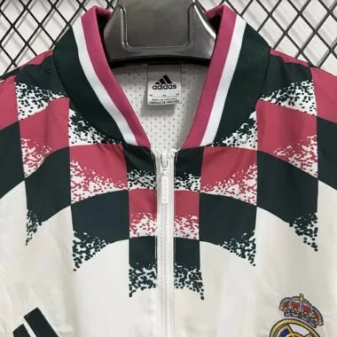 Real Madrid 2026/27 White Geometric Casual Windbreaker