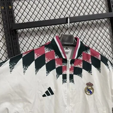 Real Madrid 2026/27 White Geometric Casual Windbreaker