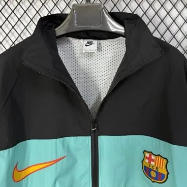 Barcelona 2026/27 Black Turquoise Retro Windbreaker
