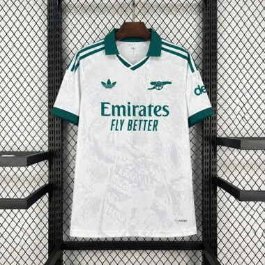 Arsenal 2027/28 White Green Graphic Away Jersey