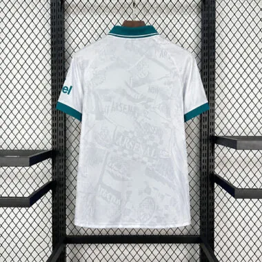Arsenal 2027/28 White Green Graphic Away Jersey