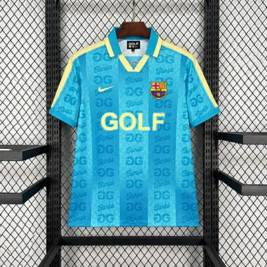Barcelona 2026/27 Turquoise Yellow GOLF Collaboration Polo Shirt