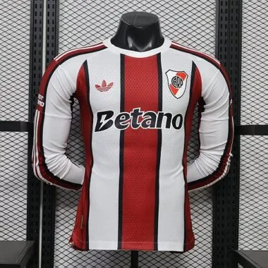 River Plate 2026/27 White Red Away Long Sleeve Player Version Jersey