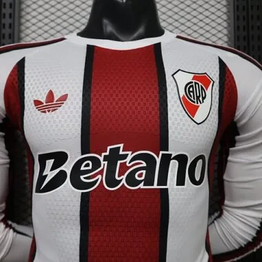River Plate 2026/27 White Red Away Long Sleeve Player Version Jersey